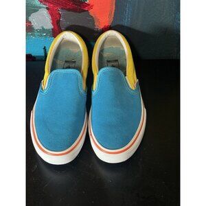 Vans X The Simpsons Mens Slip On Pro Sneaker Skate Shoe Size 9 Blue Suede